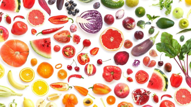 El color y la calidad de las frutas y verduras