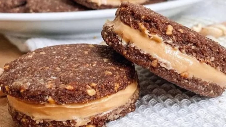 Alfajores de dulce de leche y maní veganos