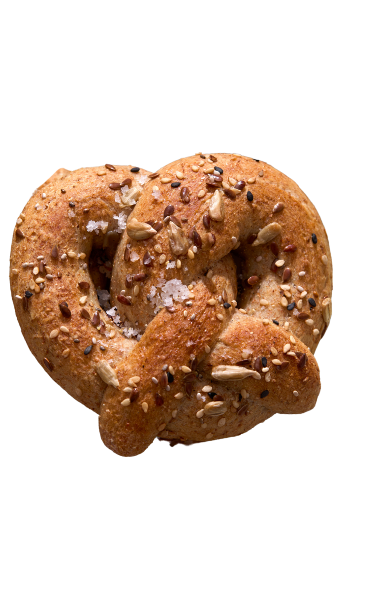 Pretzels integrales con semillas y sal marina